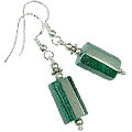 12775:  green malachite earrings