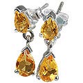 Design 12797: yellow citrine post earrings