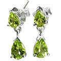 12798: Silver Setting green peridot  post earrings