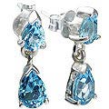 12800: Silver Setting blue blue topaz earrings