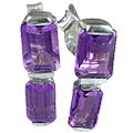 Design 12815: purple amethyst post earrings
