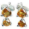12822: Silver Setting yellow citrine engagement earrings