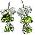 Design 12824: green peridot engagement earrings