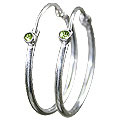 12840: Silver Setting green peridot  classic earrings