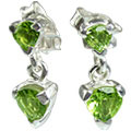 Design 12864: green peridot post earrings