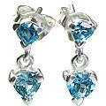 Design 12865: blue blue topaz post earrings
