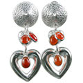 Design 12897: orange carnelian art-deco earrings