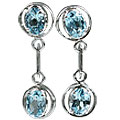 12994: Silver Setting blue blue topaz  post earrings