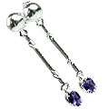 12995: Silver Setting blue iolite contemporary earrings
