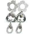 13005: silver setting blue,green labradorite contemporary earrings