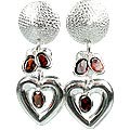 Design 13017: red garnet contemporary earrings