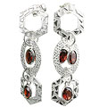 Design 13019: red garnet contemporary earrings