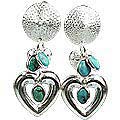 Design 13020: blue,green turquoise contemporary earrings