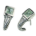 Design 13106: green green amethyst contemporary, post earrings