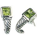 Design 13109: green peridot post earrings