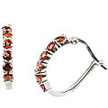 Design 13120: red garnet contemporary earrings