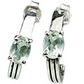 Design 13155: green green amethyst contemporary, post earrings