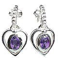 Design 13208: purple amethyst heart earrings