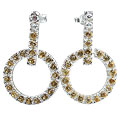 13209: silver setting yellow citrine post earrings