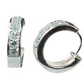 13228: silver setting blue blue topaz  hoop-earrings earrings