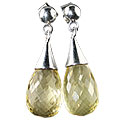 Design 13410: yellow lemon quartz engagement, post earrings