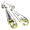 Design 13411: yellow lemon quartz engagement, post, studs earrings