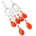 Design 13627: orange carnelian chandelier earrings
