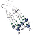 Design 13629: blue,green lapis lazuli chandelier earrings