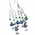 Design 13631: blue,green lapis lazuli chandelier earrings