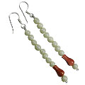 Design 14732: green,orange goldstone earrings