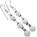 Design 14851: white snow quartz earrings