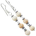 Design 14881: white opal earrings