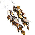 Design 15048: brown,yellow,multi-color tiger eye chandelier earrings