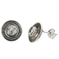 Design 16598 white crystal post earrings