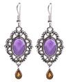 Design 18319 blue,yellow amethyst classic earrings