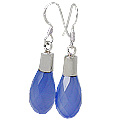 8348: Silver Setting blue opalite  drop earrings