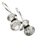 9330: Silver Setting white crystal earrings
