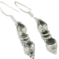 9366: Silver Setting White crystal  danglers earrings