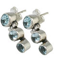 9403: Blue blue topaz  post earrings