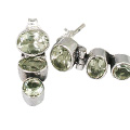 9404: Green green amethyst  post earrings