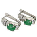 9406: White, Green emerald earrings