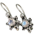 Design 9461: blue,white moonstone star earrings