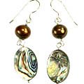 9492: brown abalone earrings