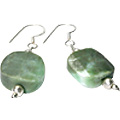 9751: Beaded Green chrysoprase  danglers earrings