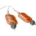 9755: orange agate  danglers earrings