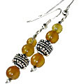 9774: Beaded Yellow onyx  danglers earrings