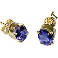 9958: blue iolite  post earrings