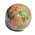 11685: Beaded green,red unakite  spheres healing
