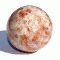 11688: Beaded red,white sunstone  spheres healing