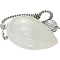 9607: Beaded white agate  pendulum healing
